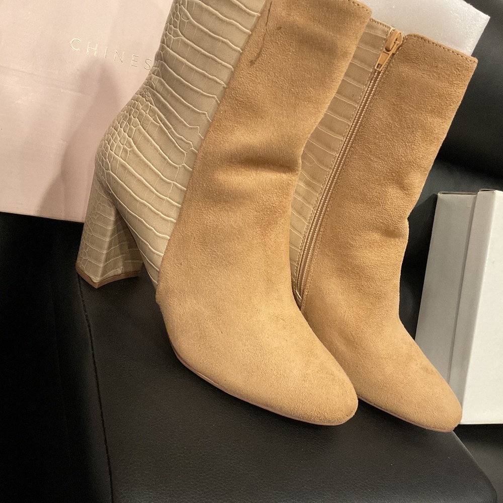 Tan boots snakeskin
